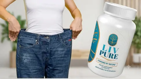 How Liv Pure works showing a dietary supplement process and product information.