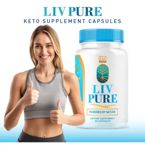 What is Liv Pure dietary supplement with product information and bottle image.